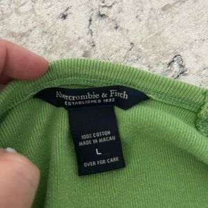 Abercrombie & fitch green long sleeve tee with blue trim